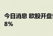 今日消息 欧股开盘普跌，德国DAX指数跌1.18%