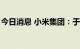 今日消息 小米集团：于10月3日回购270万股