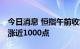 今日消息 恒指午前收复18000点整数位 日内涨近1000点