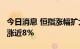 今日消息 恒指涨幅扩大至6%，恒生科技指数涨近8%