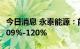 今日消息 永泰能源：前三季度净利同比预增109%-120%