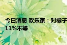 今日消息 欢乐家：对橘子水果罐头系列产品价格上调约8%-11%不等