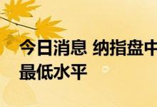 今日消息 纳指盘中一度跌至2020年9月以来最低水平