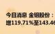 今日消息 金钼股份：预计前三季度净利同比增119.71%至143.46%