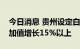 今日消息 贵州设定白酒发展目标，四季度增加值增长15%以上