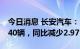 今日消息 长安汽车：1-9月汽车销量1,680,740辆，同比减少2.97%