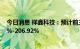 今日消息 祥鑫科技：预计前三季度净利润同比增长188.87%-206.92%