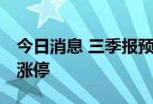 今日消息 三季报预增板块开盘活跃 泰坦股份涨停