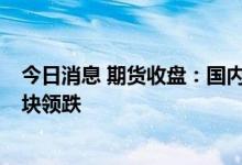 今日消息 期货收盘：国内期货收盘普遍下跌  化工、黑色板块领跌