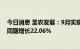 今日消息 圣农发展：9月实现销售收入14.80亿元，较去年同期增长22.06%