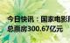 今日快讯：国家电影局：2022年度全国电影总票房300.67亿元