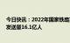 今日快讯：2022年国家铁路完成货物发送量39亿吨、客运发送量16.1亿人