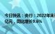 今日快讯：央行：2022年末社会融资规模存量为344.21万亿元，同比增长9.6%