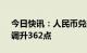 今日快讯：人民币兑美元中间价报6.7130，调升362点