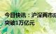 今日快讯：沪深两市成交额连续第七个交易日突破1万亿元