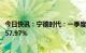 今日快讯：宁德时代：一季度净利润98.22亿元，同比增长557.97%