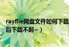 rayfile网盘文件如何下载（急~rayfile的地址转换为迅雷的后下载不起~）