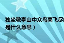 独坐敬亭山中众鸟高飞尽的尽是什么意思（众鸟高飞尽的尽是什么意思）