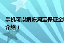 手机可以解冻淘宝保证金吗（手机怎么解冻淘宝保证金简介介绍）