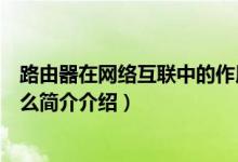 路由器在网络互联中的作用（路由器在互联网中的作用是什么简介介绍）