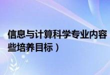 信息与计算科学专业内容（信息与计算科学专业的介绍 有哪些培养目标）