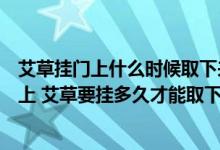 艾草挂门上什么时候取下来（芒种节气为什么要把艾草挂门上 艾草要挂多久才能取下）