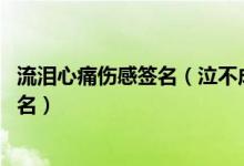 流泪心痛伤感签名（泣不成声的伤感签名 心酸痛哭的伤感签名）