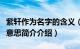 紫轩作为名字的含义（紫轩名字的含义是什么意思简介介绍）