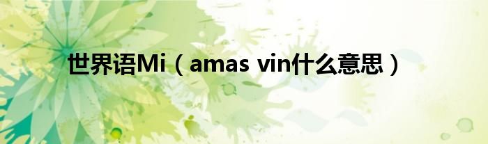 世界语Mi（amas vin什么意思）