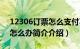 12306订票怎么支付不了（12306不能支付怎么办简介介绍）