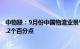 中物联：9月份中国物流业景气指数为53.5%，较上月回升3.2个百分点