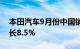 本田汽车9月份中国销量109666辆，同比增长8.5%