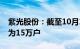 紫光股份：截至10月10日，公司股东总户数为15万户