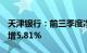 天津银行：前三季度净利润33.31亿元，同比增5.81%