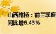 山西路桥：前三季度归母净利润3.83亿元，同比增6.45%