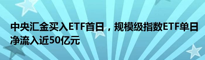 中央汇金买入ETF首日，规模级指数ETF单日净流入近50亿元