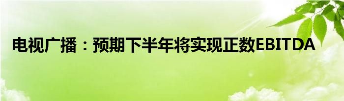 电视广播：预期下半年将实现正数EBITDA