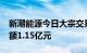 新潮能源今日大宗交易成交4500万股，成交额1.15亿元