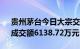 贵州茅台今日大宗交易平价成交3.48万股，成交额6138.72万元