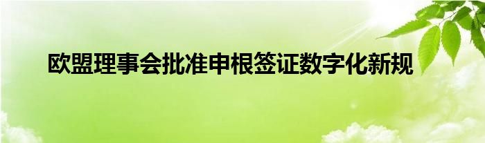 欧盟理事会批准申根签证数字化新规