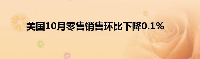 美国10月零售销售环比下降0.1%