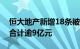 恒大地产新增18条被执行人信息，执行标的合计逾9亿元