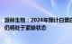 派林生物：2024年预计白蛋白市场将处于紧平衡，静丙市场仍将处于紧缺状态