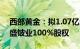 西部黄金：拟1.07亿元收购控股股东所持恒盛铍业100%股权