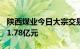 陕西煤业今日大宗交易成交860万股，成交额1.78亿元