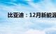 比亚迪：12月新能源汽车销量34.1万辆