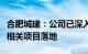 合肥城建：公司已深入地方城市更新领域并有相关项目落地