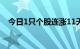 今日1只个股连涨11天，1只个股连涨9天