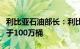 利比亚石油部长：利比亚石油日产量降至略低于100万桶