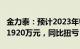 金力泰：预计2023年归母净利润1330万元至1920万元，同比扭亏